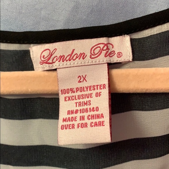 London Pie Top, Size 2X NWOT - Picture 2 of 5